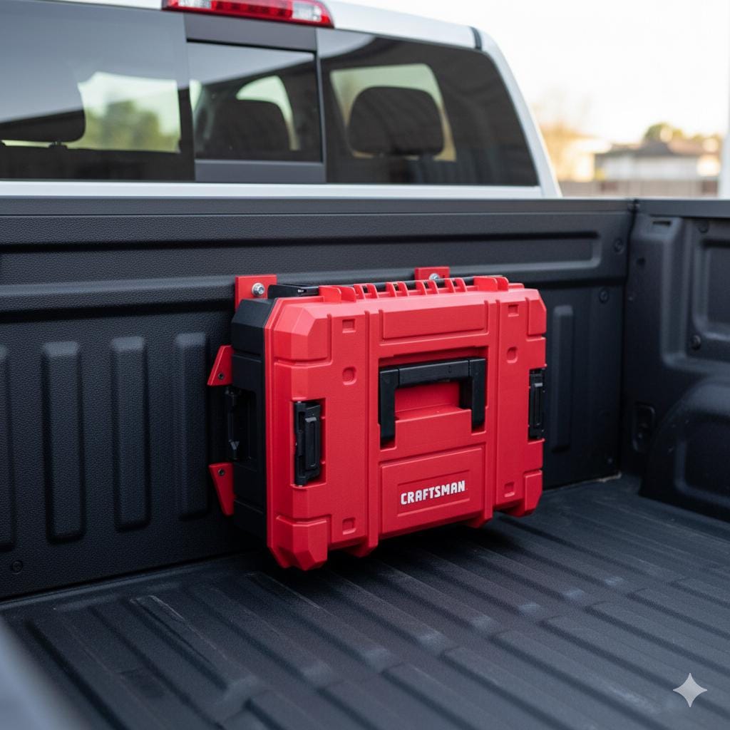 Craftsman VersaStack / DeWalt Tstak Wall Mount – 3D Printed Quick-Detach Mounting Bracket