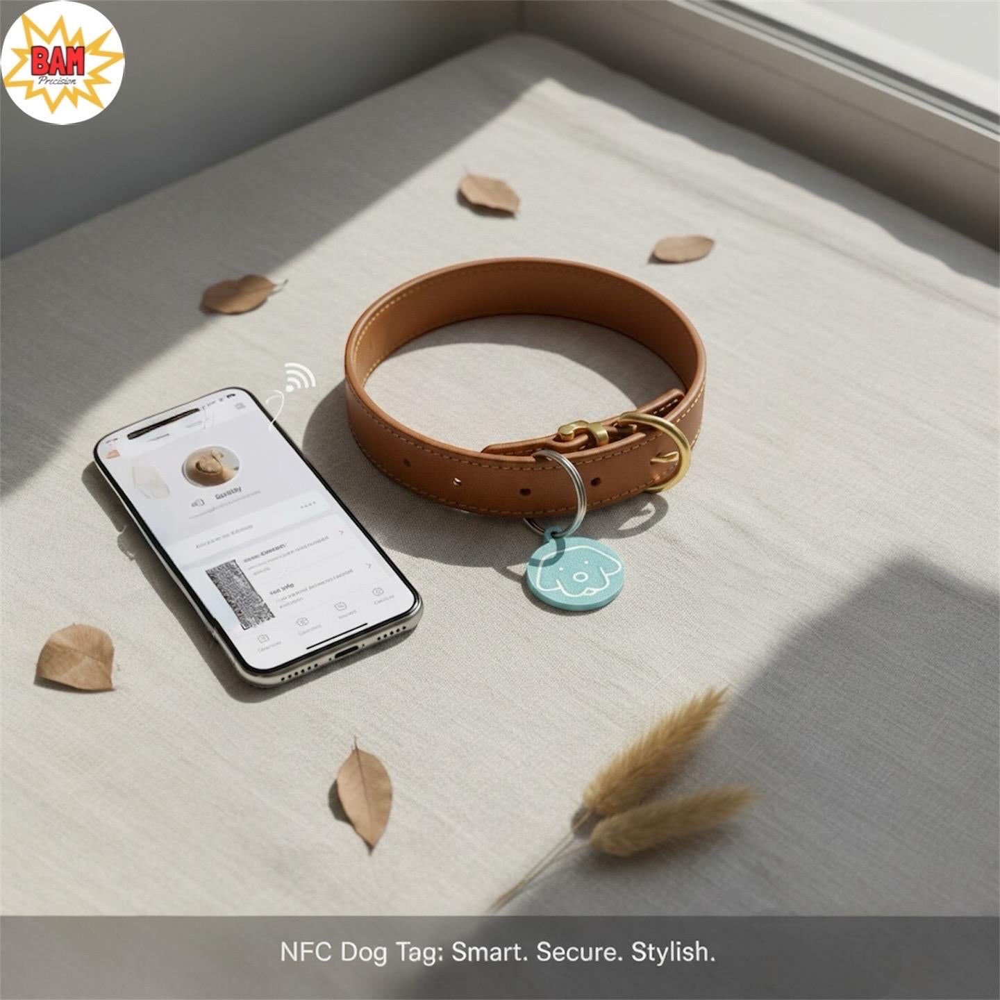 Custom NFC Dog Collar Tag: Tap-to-Text Smart Pet ID
