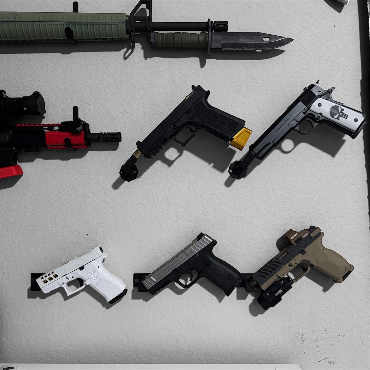 Universal Pistol Wall Mount | 3D Printed Base + Interchangeable Barrel Pins | Various Orientation Options