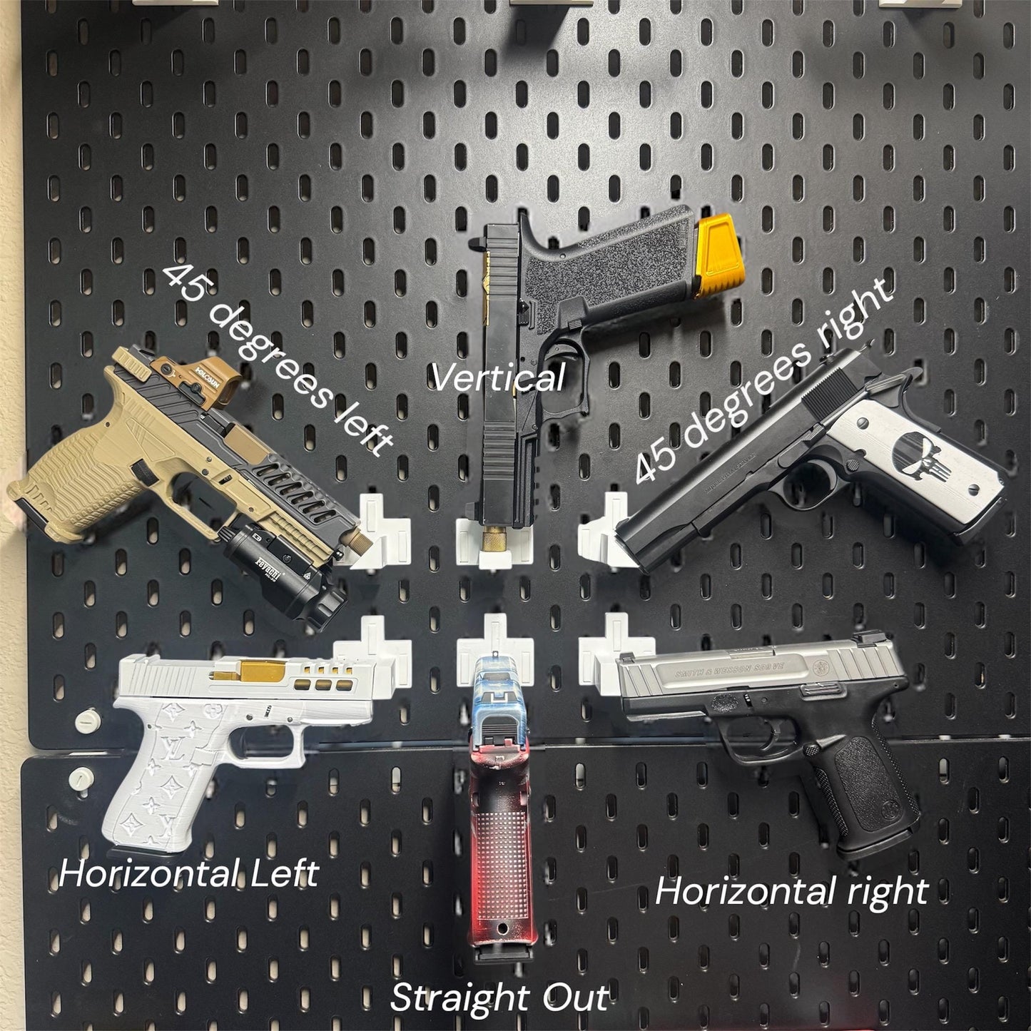 Pistol Mount for IKEA SKADIS: 6 Orientation Options