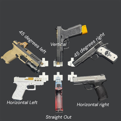 Universal Pistol Wall Mount | 3D Printed Base + Interchangeable Barrel Pins | Various Orientation Options