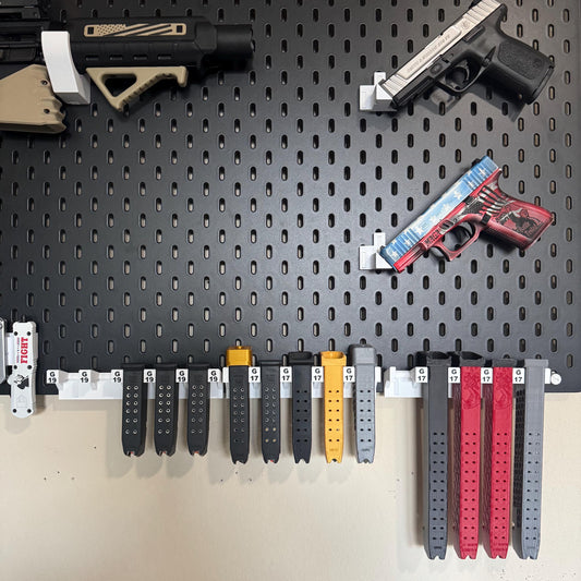Glock Magazine Wall Mount | IKEA SKADIS or Wall Mount | 3 and 5 Mag Options