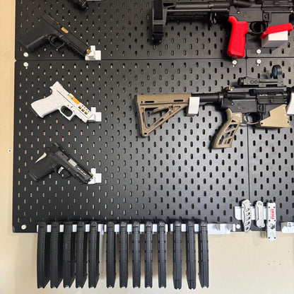 AR-15 Magazine Mount | IKEA SKADIS or Wall Mount | 3 or 5 Slot Options