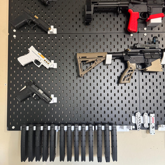 AR-15 Magazine Mount | IKEA SKADIS or Wall Mount | 3 or 5 Slot Options