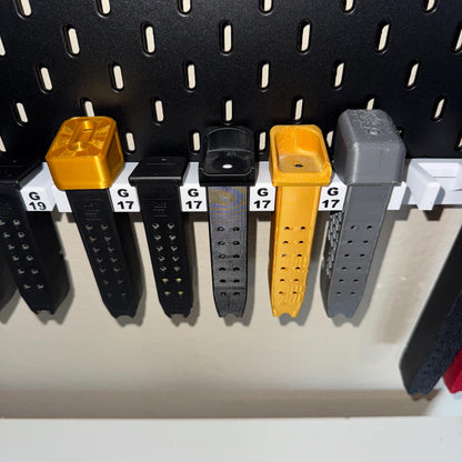 Glock Magazine Wall Mount | IKEA SKADIS or Wall Mount | 3 and 5 Mag Options