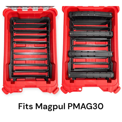 AR-15 PMAG30 Magazine Storage Insert for Milwaukee Packout Organizer 48-22-8435 | 2 Size Options