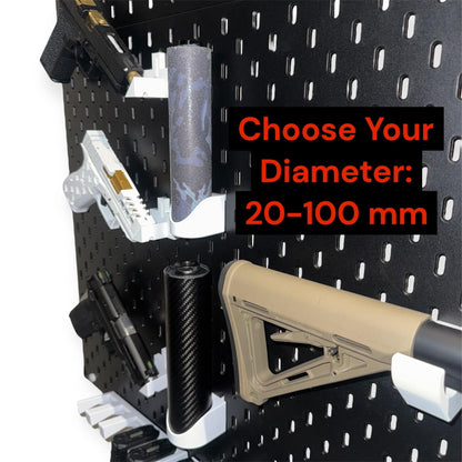 Universal Suppressor Holder for IKEA SKADIS | Choose Your Diameter | Weapon Accessory Storage