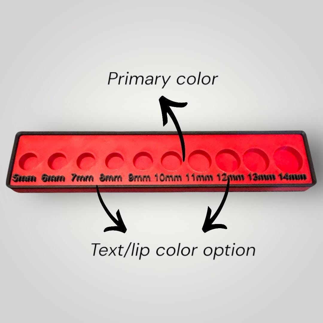 Modular Socket Organizer | 1/4” Drive Metric | Gridfinity Compatible | Custom Two-Tone Color