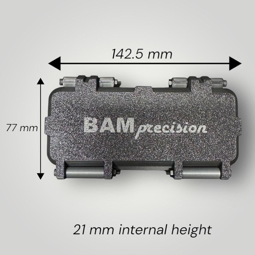 Rugged Gridfinity-compatible Travel Case | Personalized Text Lid