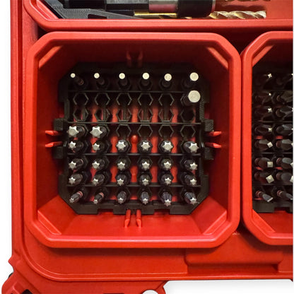 Rotating Drill Bit Organizer for Milwaukee Packout Shallow Bins | Accommodates All Lengths