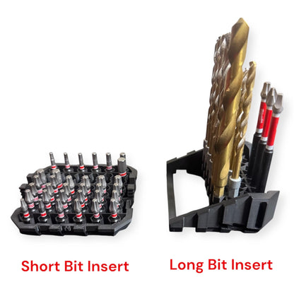 Rotating Drill Bit Organizer for Milwaukee Packout Shallow Bins | Accommodates All Lengths