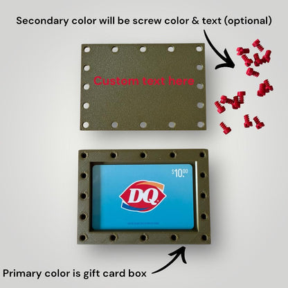 Slightly Annoying Gift Card Box: Fun Frustration Gift Box, 3D Printed Gift Card Box, Nested Screw, Funny Gag Gift