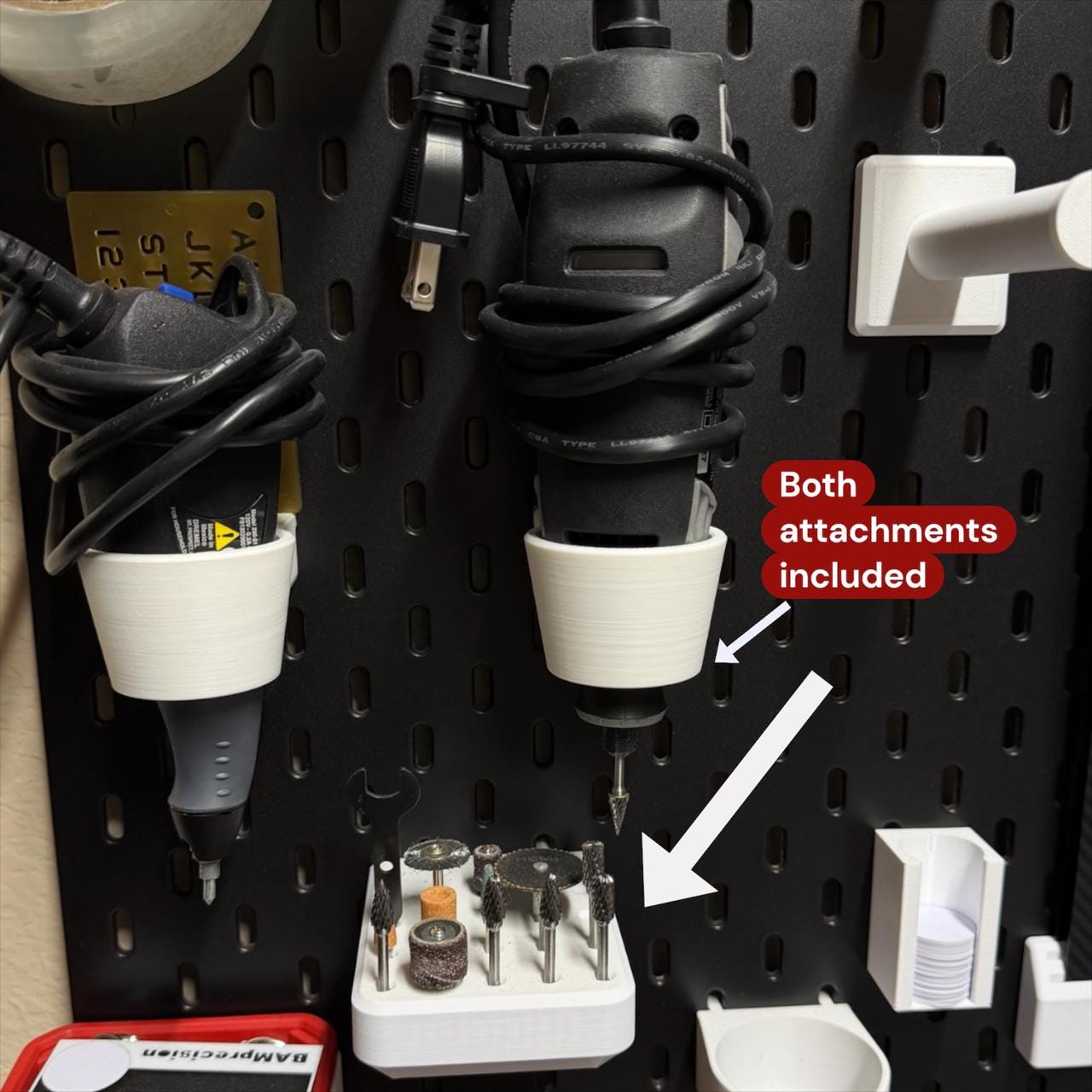 IKEA Skadis Dremel Mount and Bit Organizer | 3D Printed Tool Holder Set