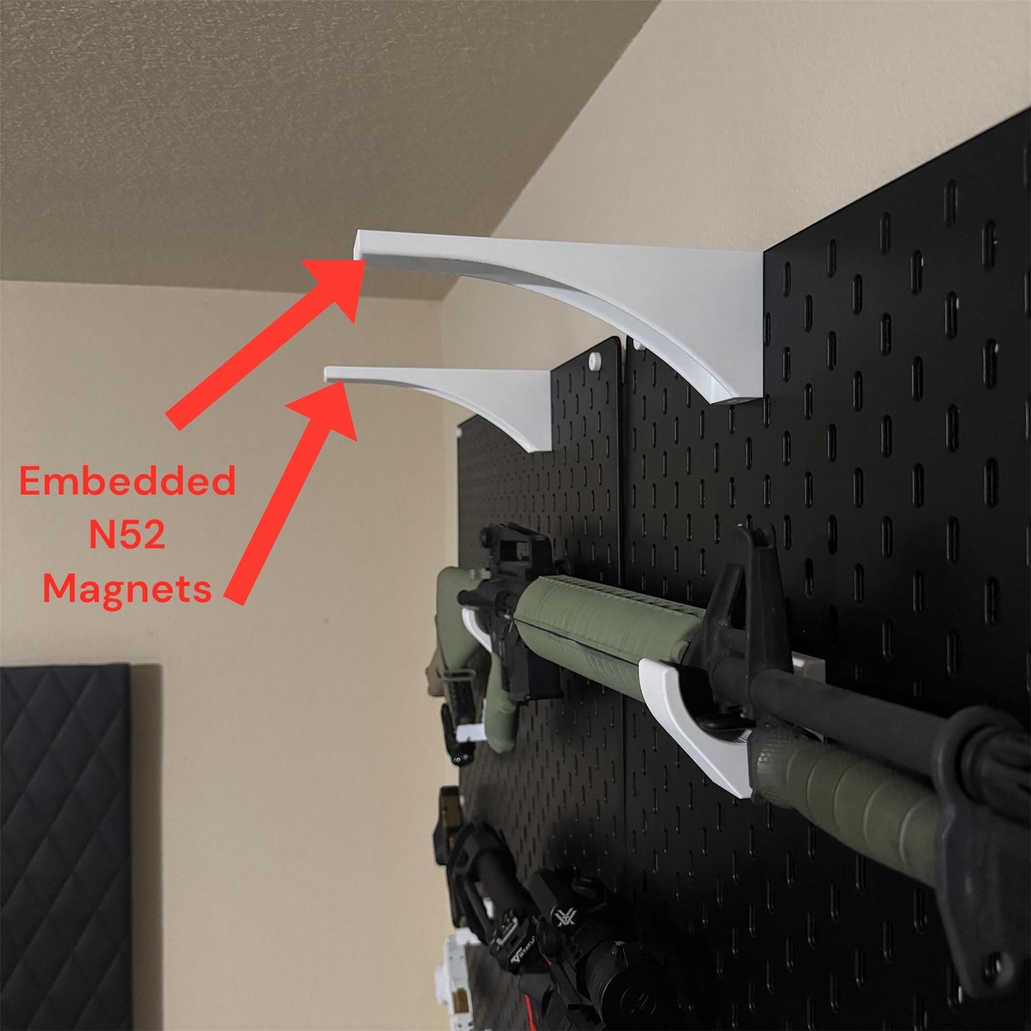 IKEA SKADIS Magnetic L-Bracket Light Holder | Heavy Duty Pegboard Mount