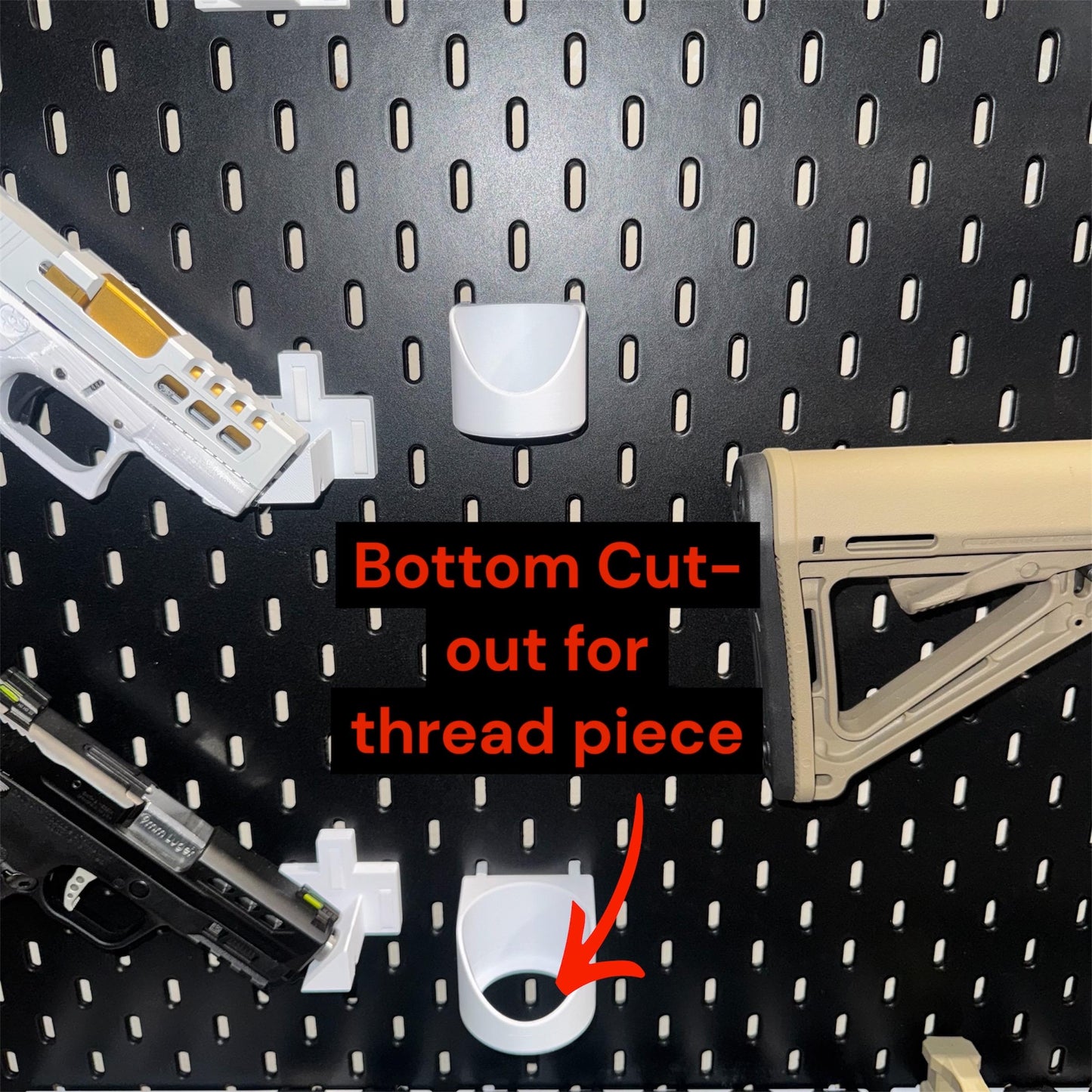 Universal Suppressor Holder for IKEA SKADIS | Choose Your Diameter | Weapon Accessory Storage