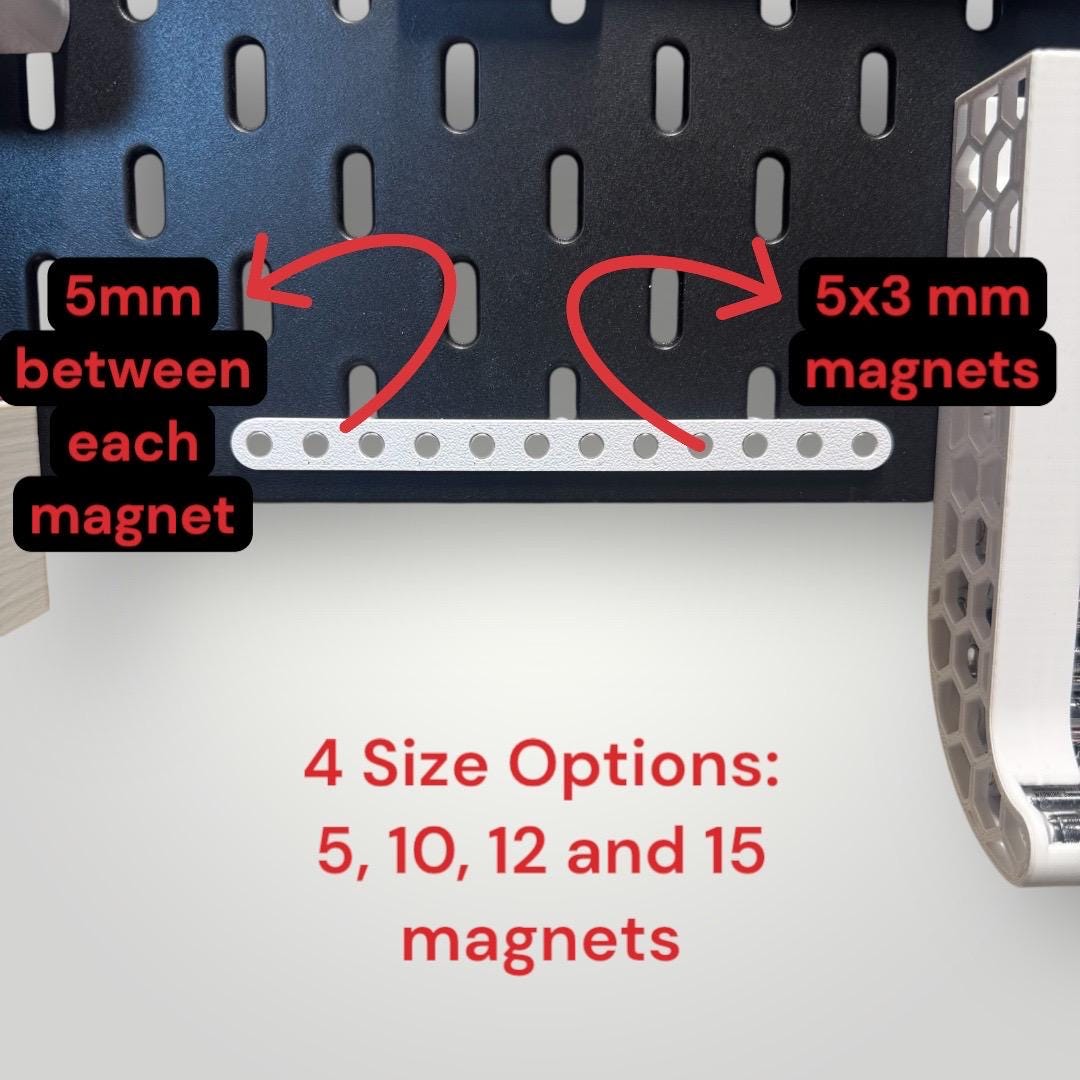 IKEA SKADIS Magnetic Tool Organizer | Slim Pegboard Holder for Precision Screwdrivers, Files & Bits | 4 Sizes