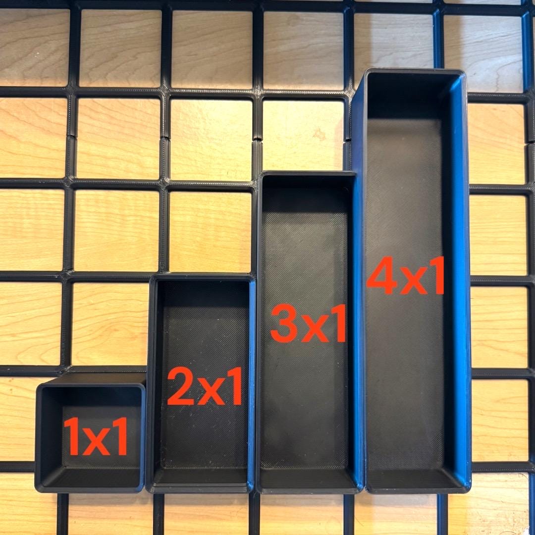 Modular Organizer Bins | Stackable Storage for Tools, Parts, Hardware | Gridfinity Compatible