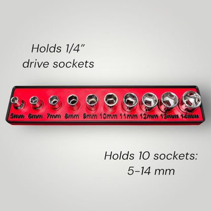 Modular Socket Organizer | 1/4” Drive Metric | Gridfinity Compatible | Custom Two-Tone Color