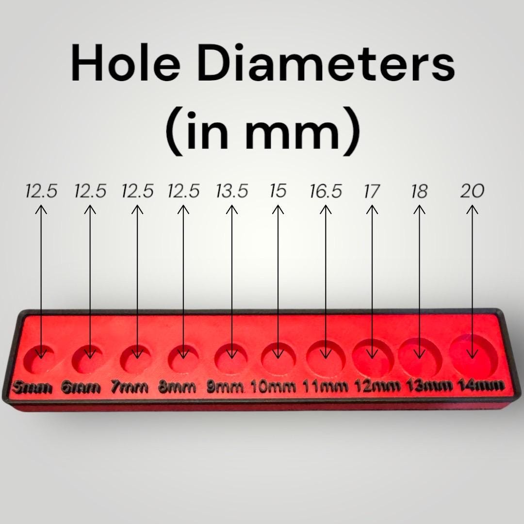 Modular Socket Organizer | 1/4” Drive Metric | Gridfinity Compatible | Custom Two-Tone Color