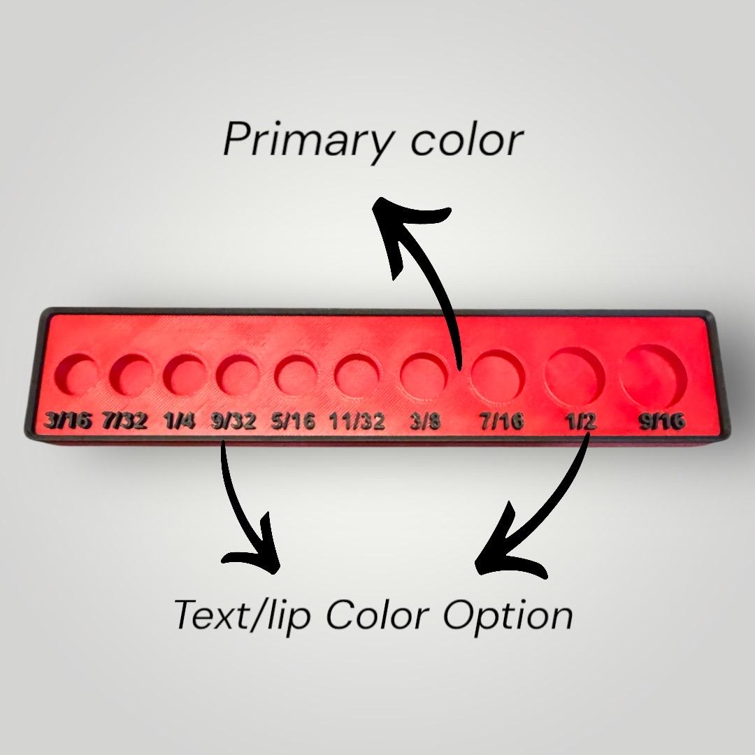 Modular Socket Organizer | 1/4” Drive SAE | Gridfinity Compatible | Custom Two-Tone Color