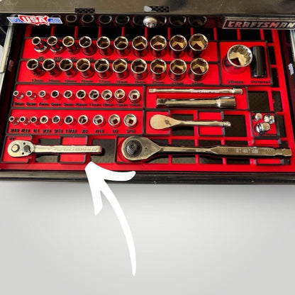Modular Oranizer for 1/4” Drive Ratchet | Gridfinity Compatible Tool Drawer Insert | Two-tone Color