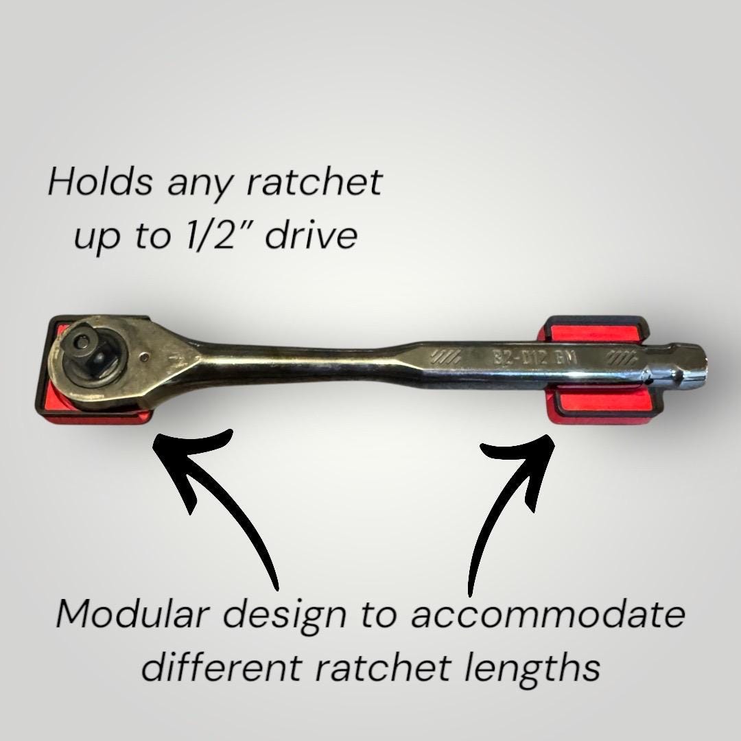 Modular Oranizer for 1/2” Drive Ratchet | Gridfinity Compatible Tool Drawer Insert | Two-tone Color