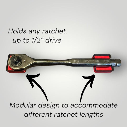 Modular Oranizer for 1/2” Drive Ratchet | Gridfinity Compatible Tool Drawer Insert | Two-tone Color