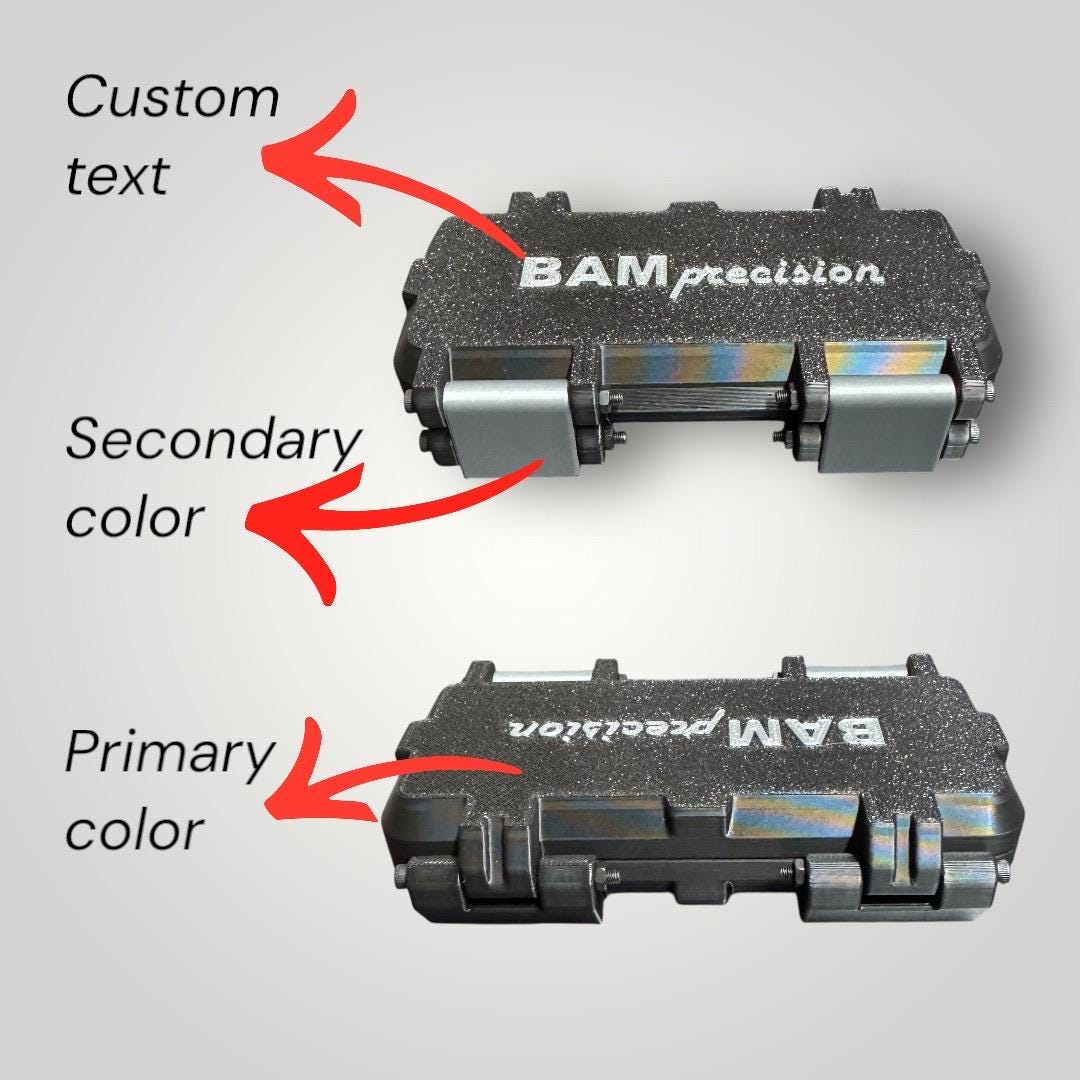 Rugged Gridfinity-compatible Travel Case | Personalized Text Lid
