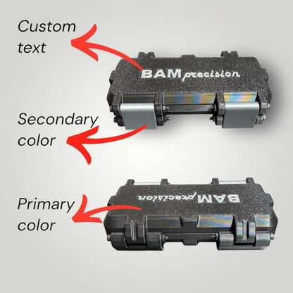 Rugged Gridfinity-compatible Travel Case | Personalized Text Lid