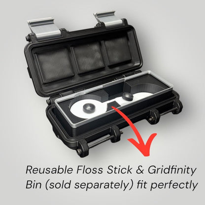 Rugged Gridfinity-compatible Travel Case | Personalized Text Lid