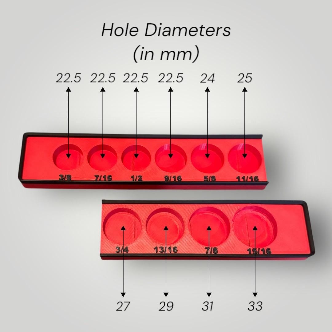 Modular Socket Organizer | 1/2” Drive SAE | Gridfinity Compatible | Custom Two-Tone Color