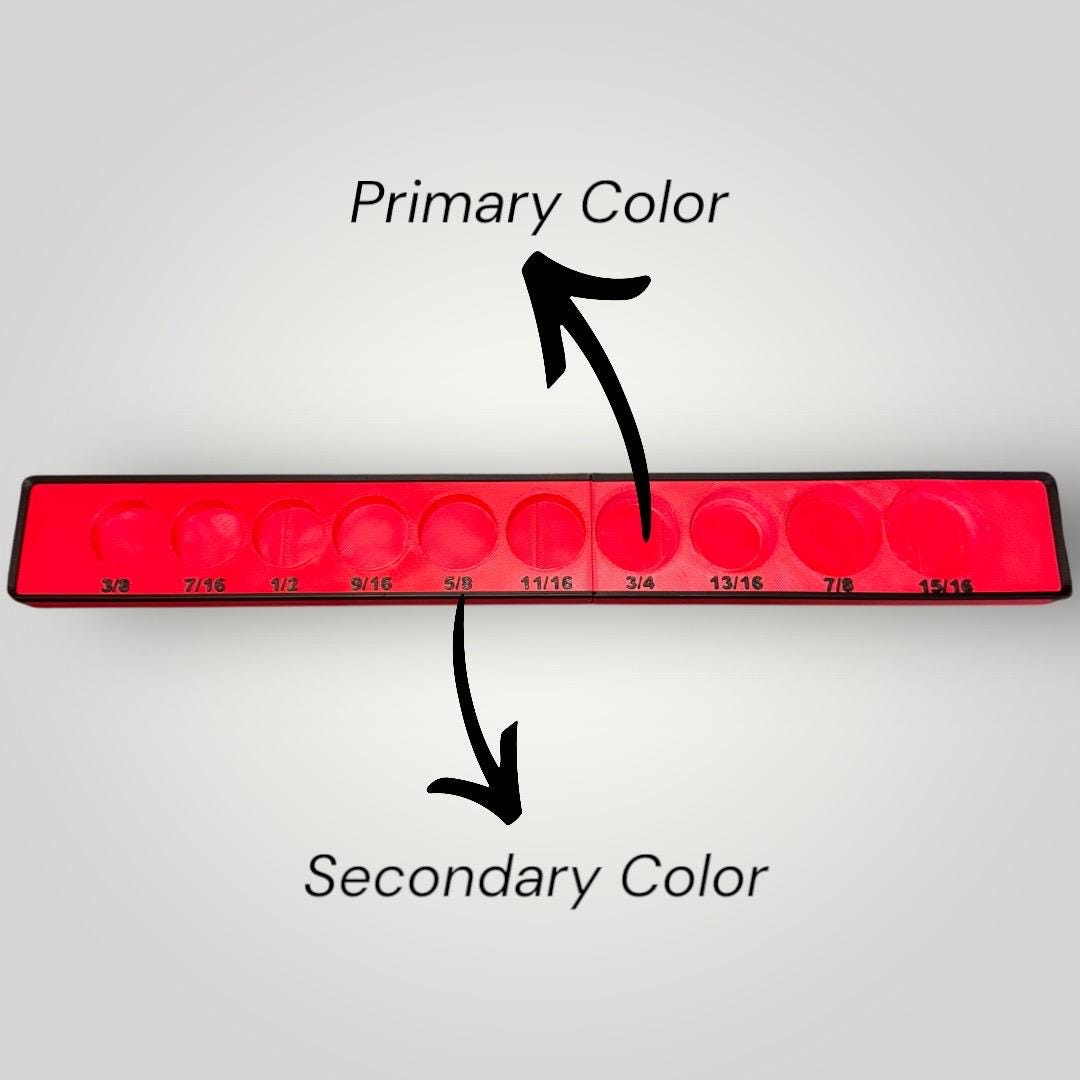 Modular Socket Organizer | 1/2” Drive SAE | Gridfinity Compatible | Custom Two-Tone Color