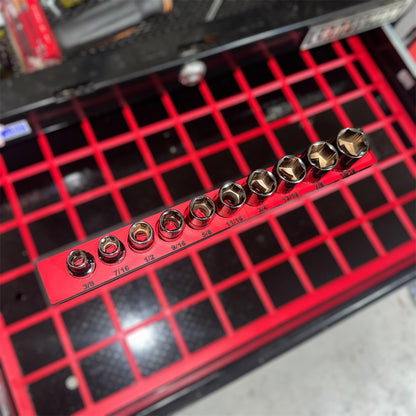 Modular Socket Organizer | 1/2” Drive SAE | Gridfinity Compatible | Custom Two-Tone Color