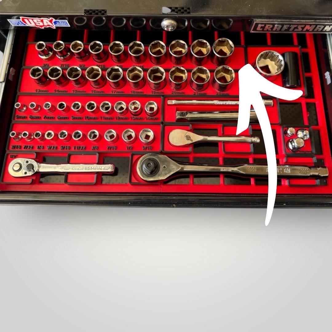 Modular Socket Organizer | 1/2” Drive SAE | Gridfinity Compatible | Custom Two-Tone Color