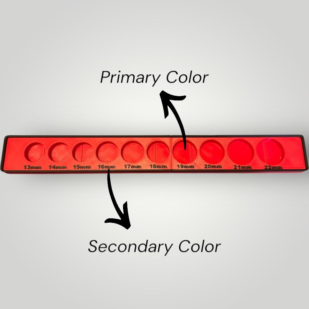 Modular Socket Organizer | 1/2” Drive Metric | Gridfinity Compatible | Custom Two-Tone Color