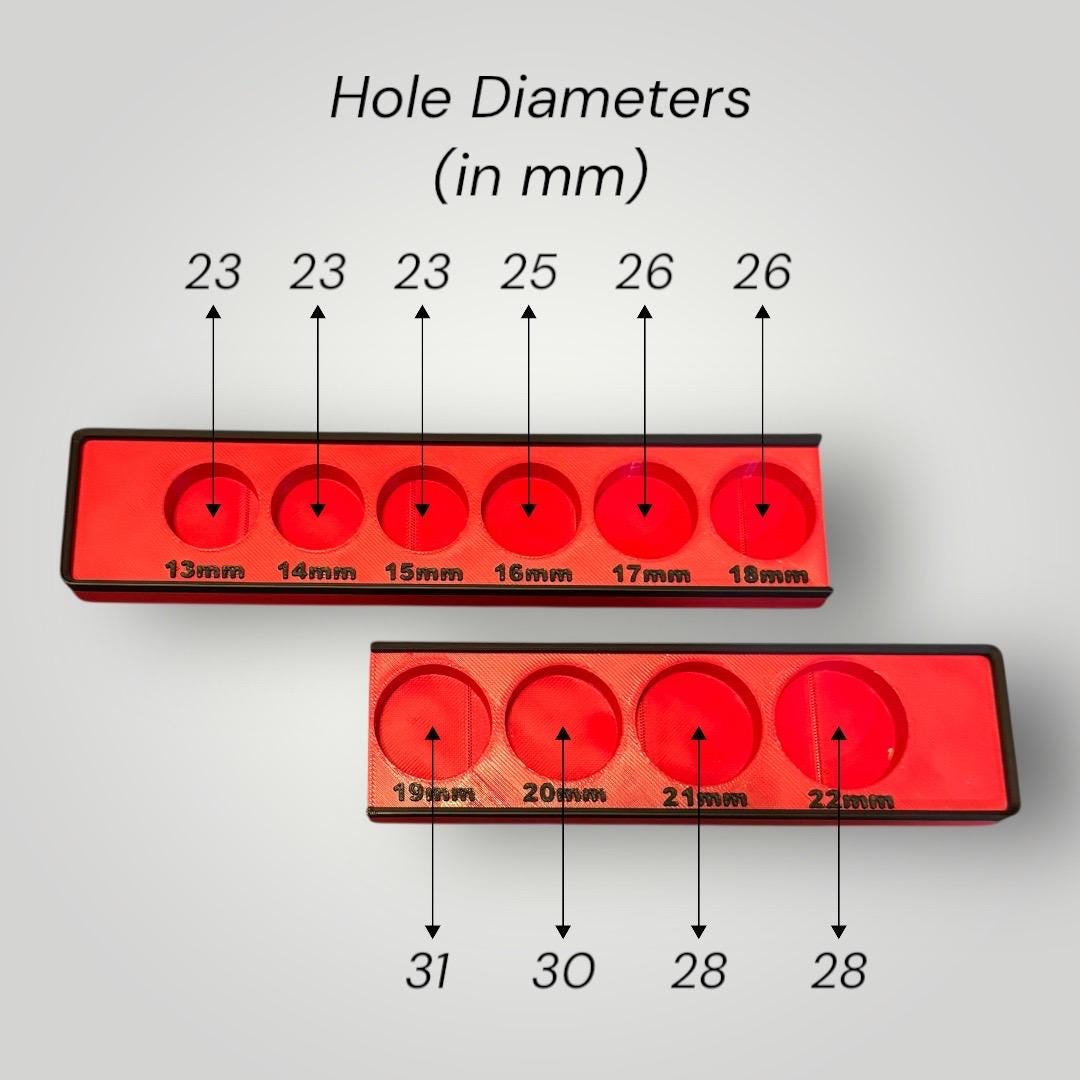 Modular Socket Organizer | 1/2” Drive Metric | Gridfinity Compatible | Custom Two-Tone Color