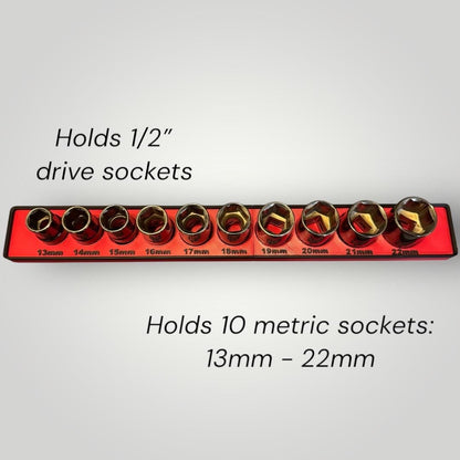 Modular Socket Organizer | 1/2” Drive Metric | Gridfinity Compatible | Custom Two-Tone Color