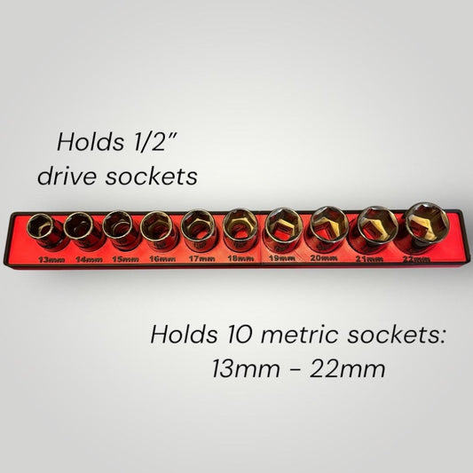 Modular Socket Organizer | 1/2” Drive Metric | Gridfinity Compatible | Custom Two-Tone Color
