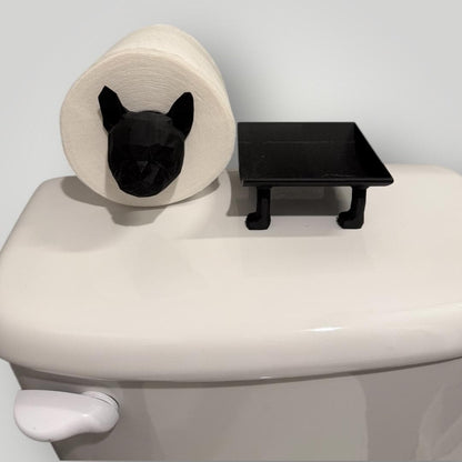 3D Printed Dog Toilet Paper Holder – Cute Bathroom Decor – Novelty TP Holder Gift