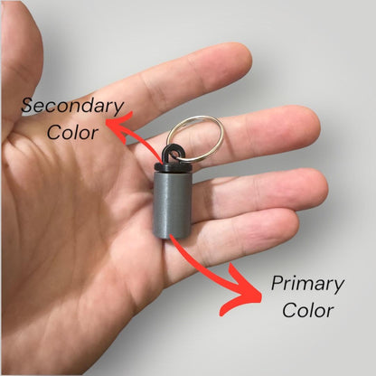 Mini Vial Keychain for Emergency Medication | Single Pill Holder | Custom Two-Tone Color