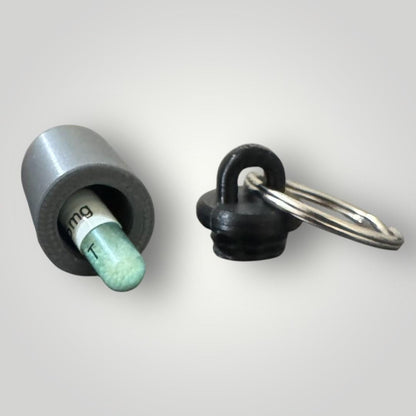 Mini Vial Keychain for Emergency Medication | Single Pill Holder | Custom Two-Tone Color