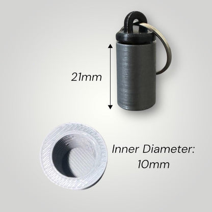 Mini Vial Keychain for Emergency Medication | Single Pill Holder | Custom Two-Tone Color