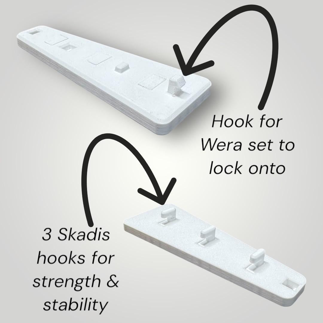 IKEA SKADIS Attachment for Wera Hex Plus Allen Wrench Set | Quick Release Skadis Mount