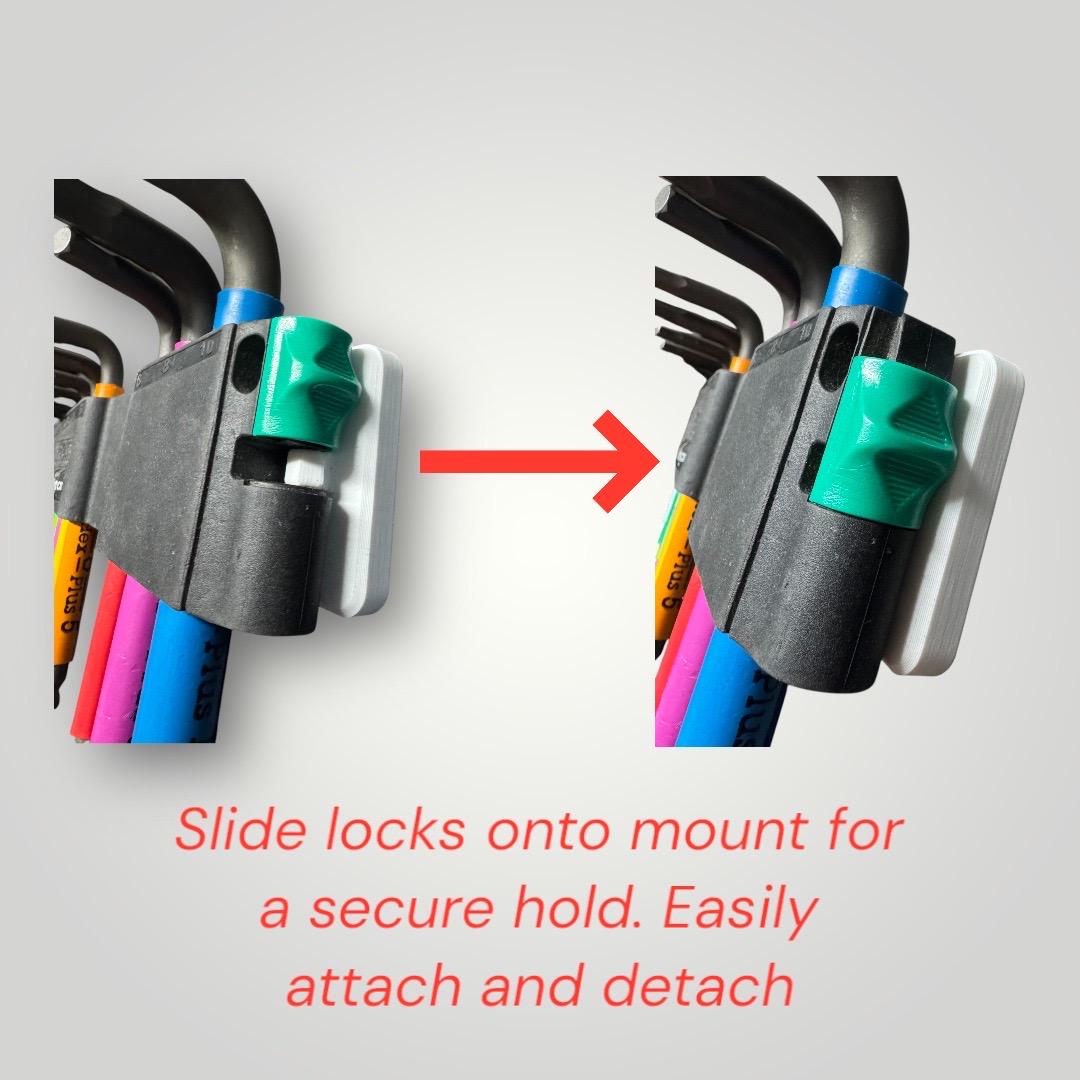 IKEA SKADIS Attachment for Wera Hex Plus Allen Wrench Set | Quick Release Skadis Mount
