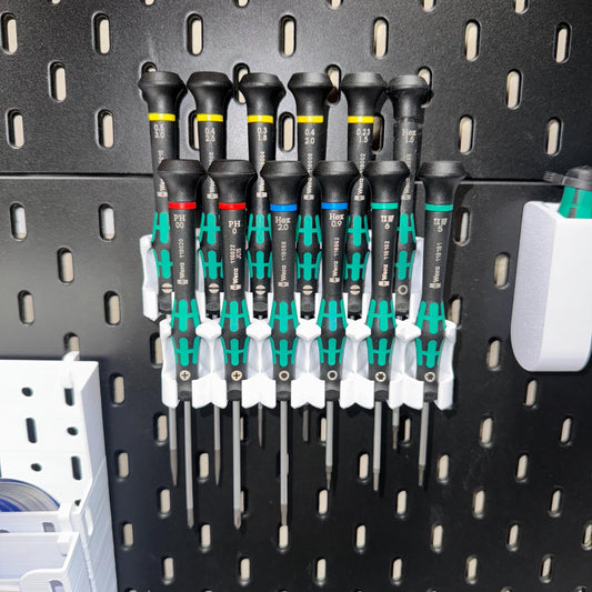 IKEA SKADIS Mount for Wera Micro Screwdriver Set | Precision Tool Holder | Choose 11, 12, or 13 Slots