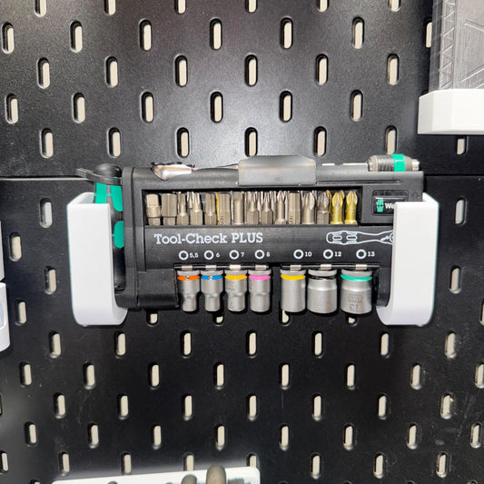 IKEA SKADIS Mount for Wera Toolcheck Plus | Quick Access Slide In Holder | Pegboard Organizer