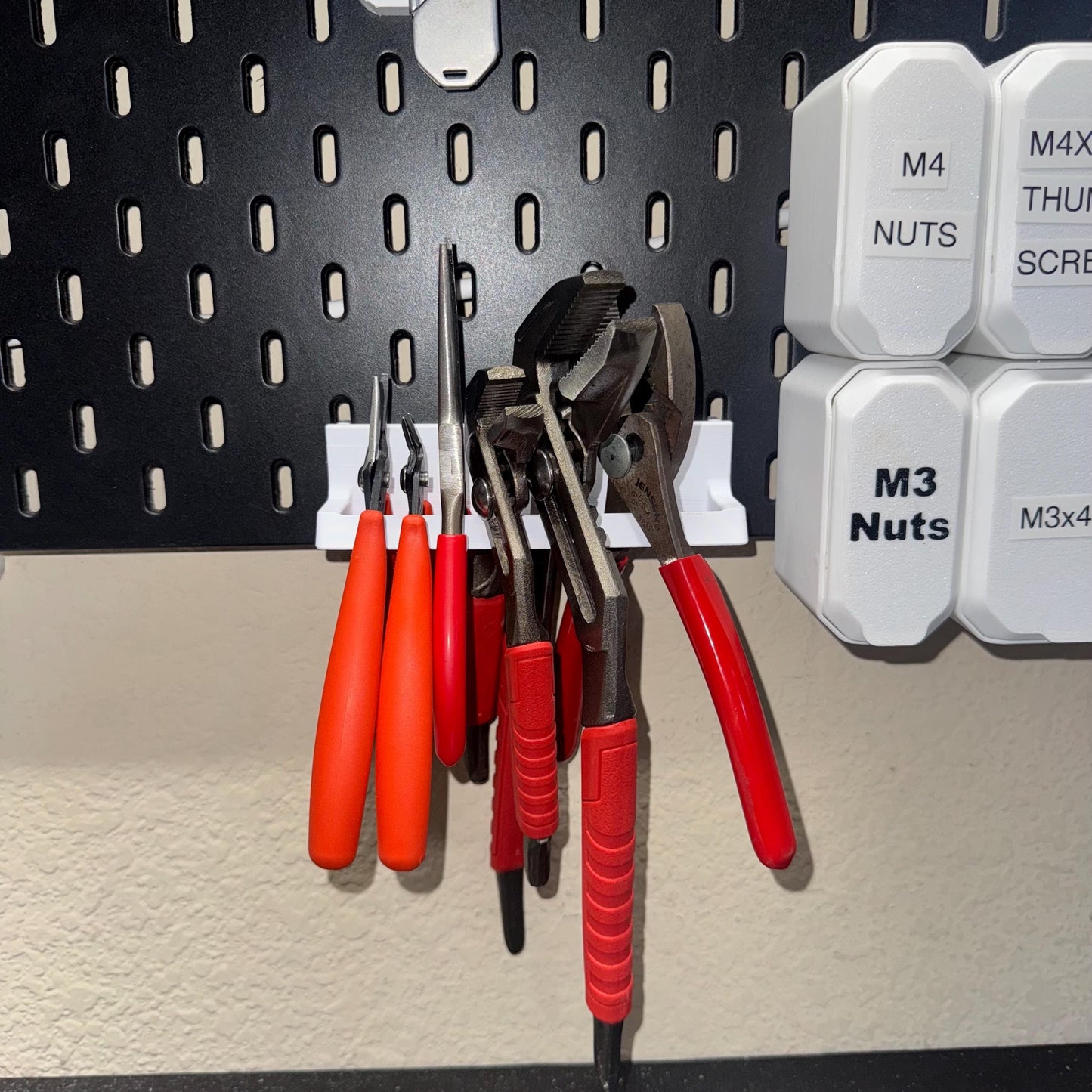 IKEA SKADIS Universal Plier Holder | Custom Slot Organizer for Pliers, Snips, & Grips | Custom Color