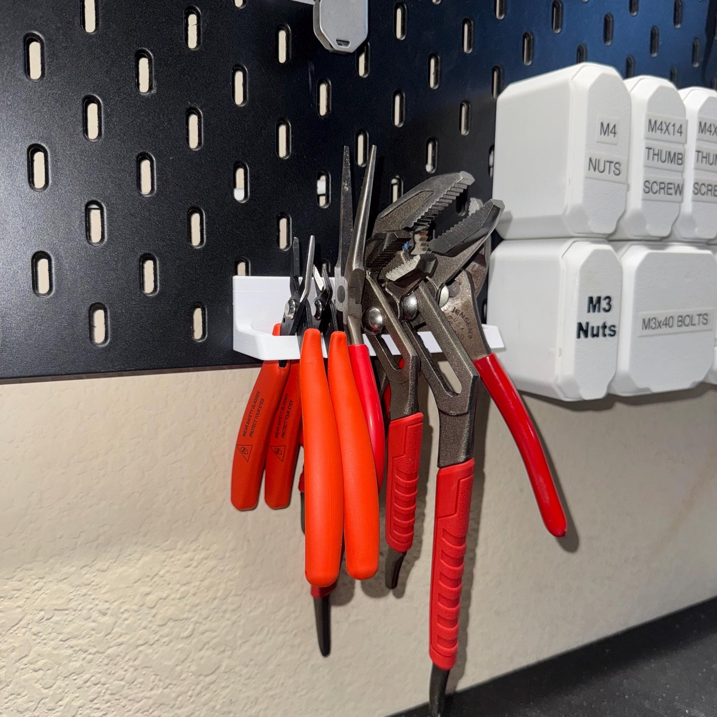 IKEA SKADIS Universal Plier Holder | Custom Slot Organizer for Pliers, Snips, & Grips | Custom Color