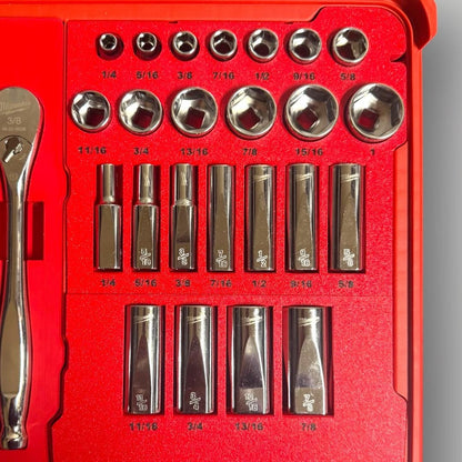 Milwaukee Packout Socket Insert | 3/8" Drive 56PC, Dual-Color