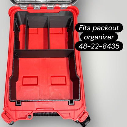 Milwaukee PACKOUT Organizer Insert (48-22-8435) | Holds M18/M12 Charger & 2 M18 Batteries